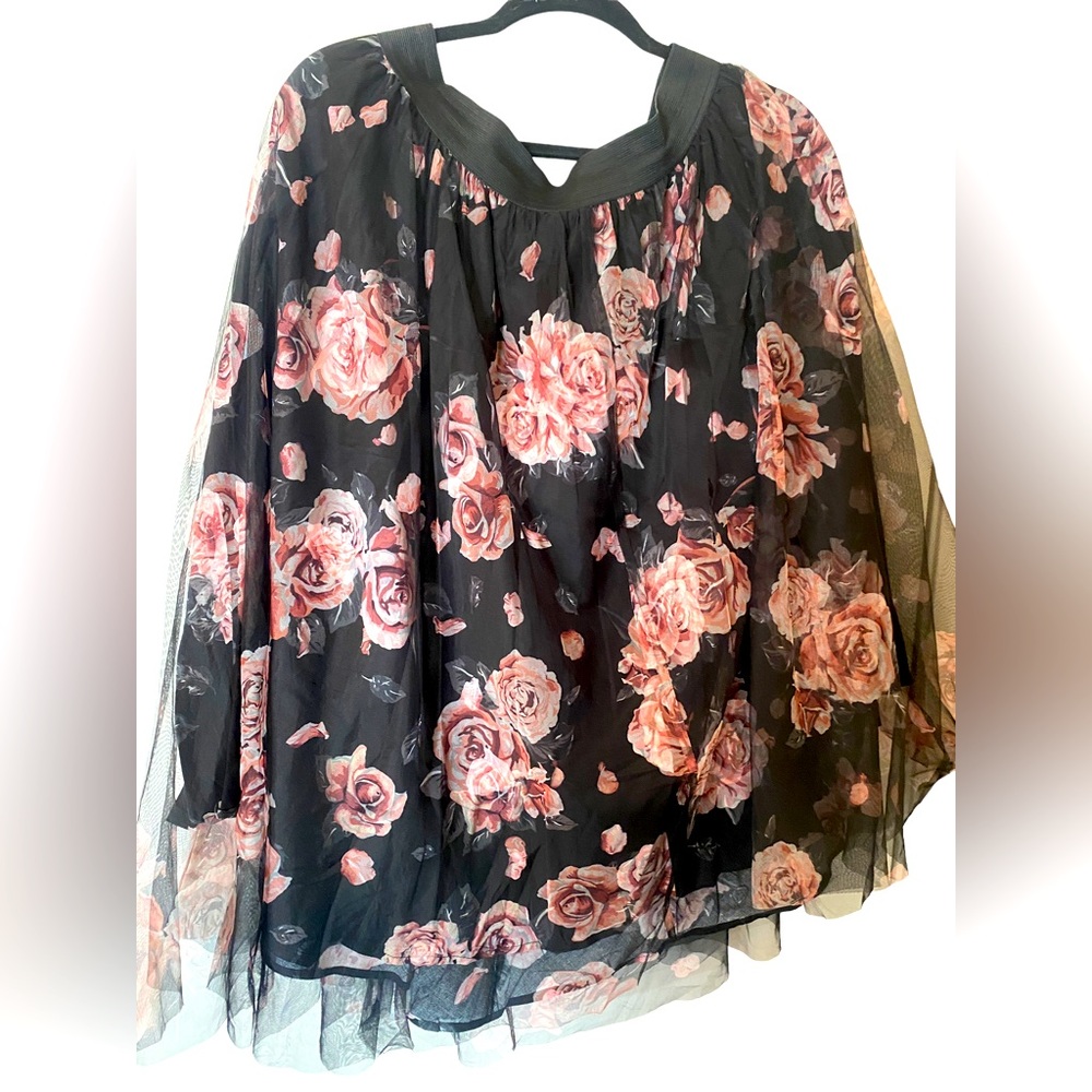 Torrid Floral Tulle MIDI Skirt size 3.